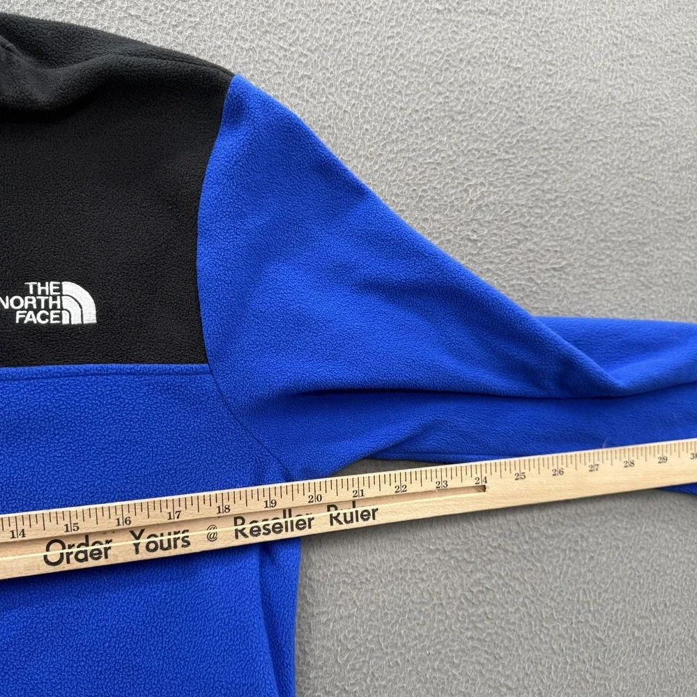 The North Face Pullover Mens Small Blue Black Long Sleeve Snap Fleece Hiking Top